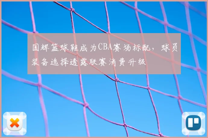 国辉篮球鞋成为CBA赛场标配,球员装备选择透露联赛消费升级